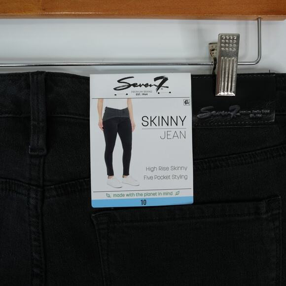 Seven7 Skinny Jeans Womens 10 (32x28.5) Black High Rise Stretch Denim Tight Pant - Picture 5 of 12